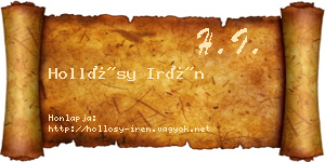 Hollósy Irén névjegykártya